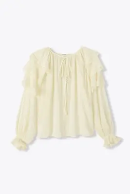 Blouse manches longues volants
