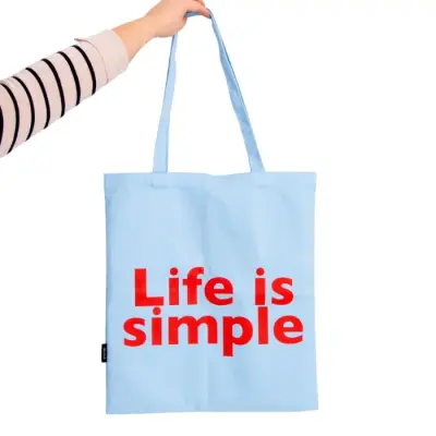 Tote Bag Life is Simple Bleu