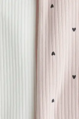 Lot de 2 pyjamas à motif en coton - Blanc/rose clair