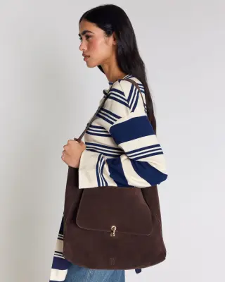 Sac Gala croûte de cuir moka