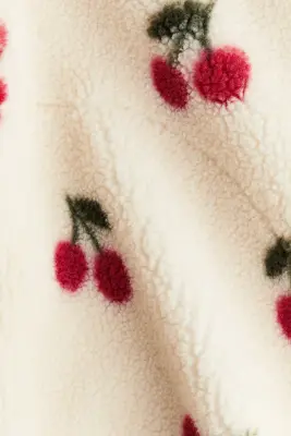 Veste en tissu Teddy bear - Beige/cerises