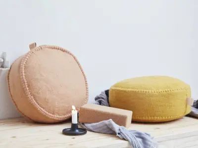 Pouf en laine