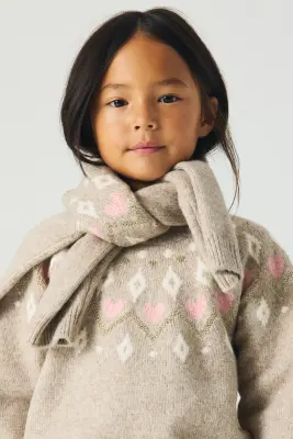 Pull en maille jacquard - Dusty beige/Patterned