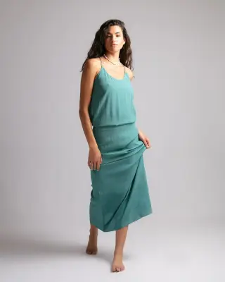 Robe longue Anna bleu Niagara