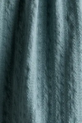 Robe en coton texturé avec col en dentelle - Turquoise