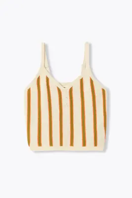 Crop top en maille rayée Femme