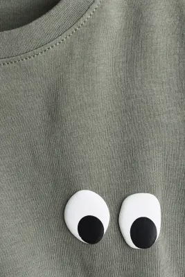 T-shirt imprimé - Vert kaki/yeux