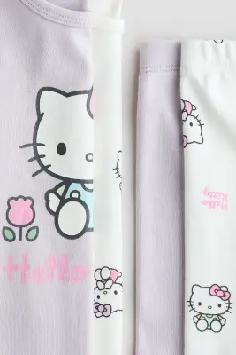 Lot de 2 pyjamas imprimés - Violet clair/Hello Kitty