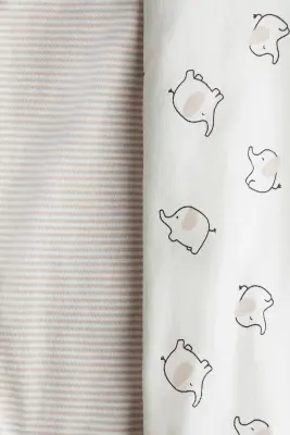 Lot de 2 pyjamas en coton - Beige clair/éléphants