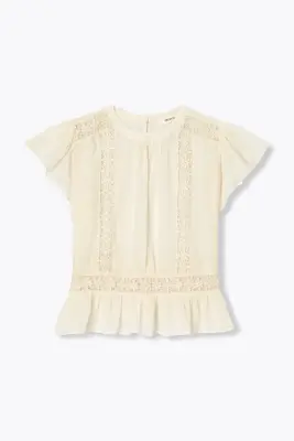 Blouse en cotonnade & guipures