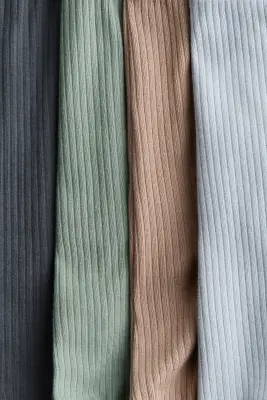 Lot de 4 pantalons en coton côtelé - Bleu-gris/vert kaki