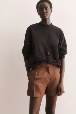 Short chic avec ceinture - Marron foncé