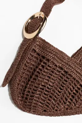 Sac porté épaule en paille - Marron