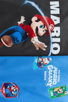 Lot de 2 T-shirts - Bleu/Super Mario