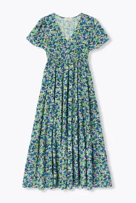 Robe longue volantée Femme