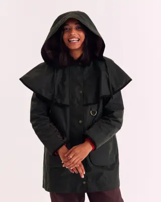 Veste Manon kaki et léopard fauve Barbour x Balzac Paris