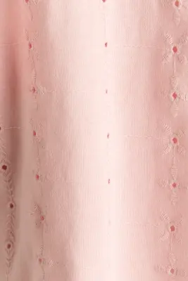 Top à manches volantées avec broderie anglaise - Rose clair
