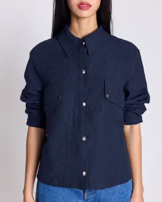 Chemise Gaston jacquard marine