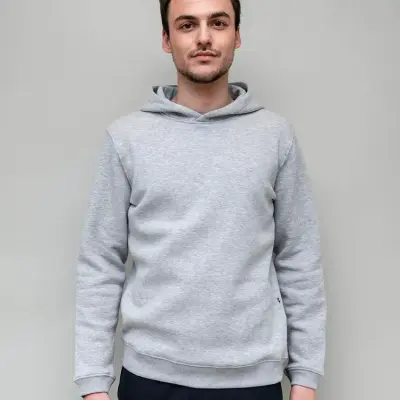Sweat homme à capuche Henri gris chiné
