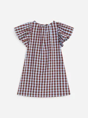 Robe en coton - Bleu/Marron