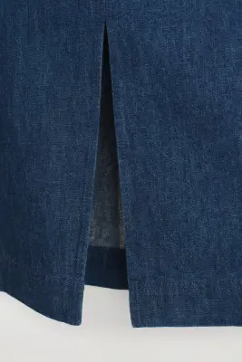 JUPE CRAYON EN DENIM - BLEU FONCÉ
