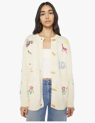 Nouveau ! MOTHER Gilet The Long Drop Cardigan Out There -50%