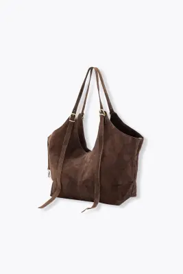 Grand sac en cuir suédé Femme