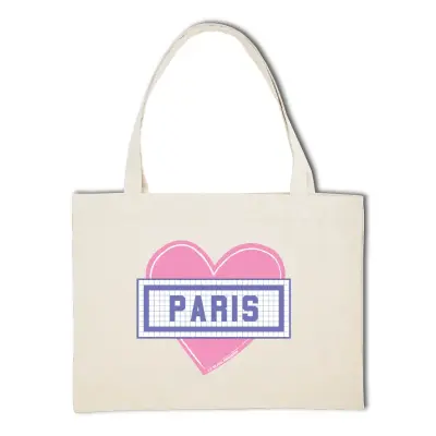 SAC SHOPPING IMPRIMÉ - COEUR PARIS - ÉCRU
