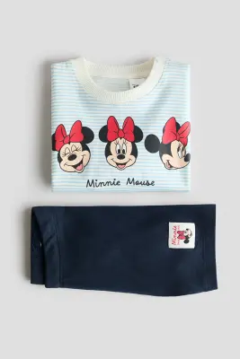 Ensemble imprimé 2 pièces en coton - Bleu/Minnie