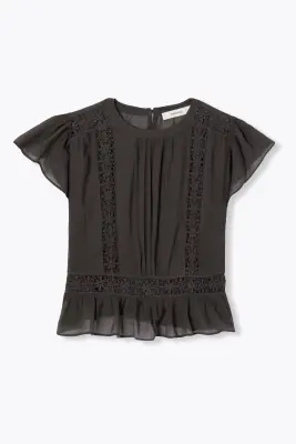 Blouse en cotonnade & guipures