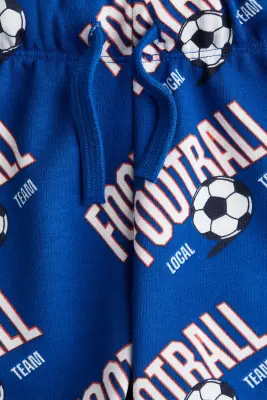 Short en molleton imprimé - Bleu vif/ballon de football