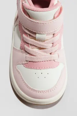 Sneakers à ouverture devant - Rose
