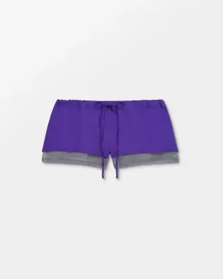 Silk & Cotton Layered Mini Shorts
