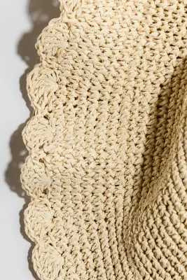 Chapeau de paille festonné - Beige