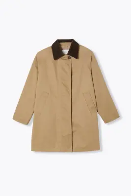 Trench long col velours
