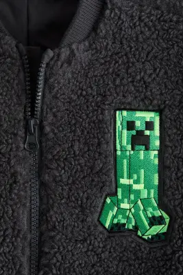 Bomber en tissu Teddy bear - Gris foncé/Minecraft