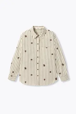 Chemise oversize rayée brodée