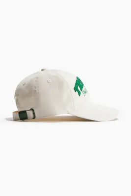 Casquette en twill avec motif brodé - Blanc/Tribeca