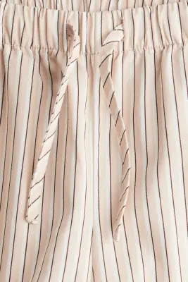 Pantalon en popeline de coton - Pêche/rayé