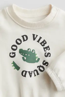 Sweat imprimé - Blanc/Good Vibes Squad