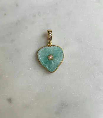 Nouveau ! ROOM SERVICE JEWELRY Charm Blossom Amazonite et Perle