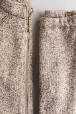 Ensemble 2 pièces en maille polaire - Beige clair chiné