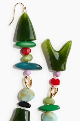 Boucles d'oreilles poissons - Vert/marbré