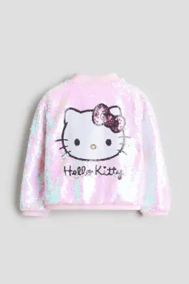 Bomber à sequins - Rose/Hello Kitty