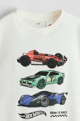 Lot de 3 T-shirts imprimés - Bleu ancien/Hot Wheels
