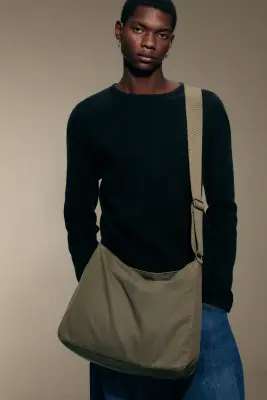 Sac à bandoulière unisexe en toile - Vert kaki