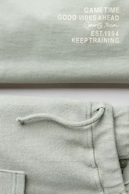 Ensemble 2 pièces en coton - Vert kaki clair