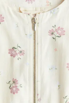 Veste en coton - Blanc/fleuri