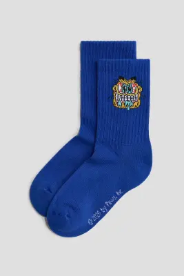 Lot de 5 paires de chaussettes à motif intarsia - Bleu/Garfield