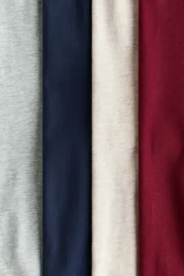 Lot de 4 leggings en jersey de coton - Rouge foncé/bleu marine/gris